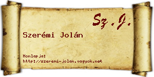 Szerémi Jolán névjegykártya